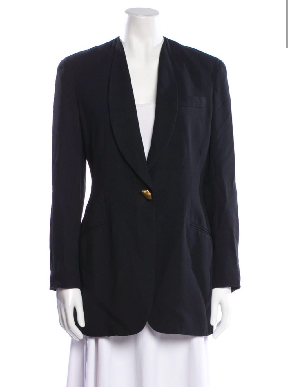 Vintage 90s Donna Karan Blazer with Sculpted Gold Button